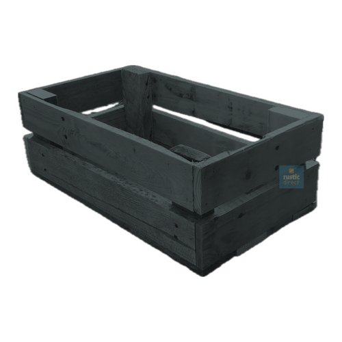 Rustic Direct Rectangular Eco Wood Crate 2 Tier - Slate Grey