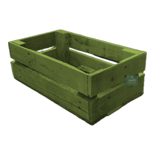 Rustic Direct Rectangular Eco Wood Crate 2 Tier - Lime Green