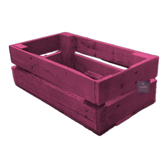 Rustic Direct Rectangular Eco Wood Crate 2 Tier - Flamingo Pink