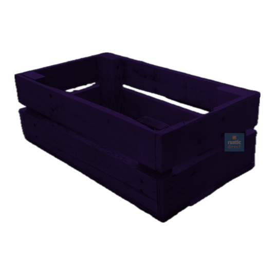 Rustic Direct Rectangular Eco Wood Crate 2 Tier - Mauvine Purple