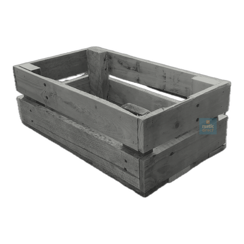 Rustic Direct Rectangular Eco Wood Crate 2 Tier - Silver Grey