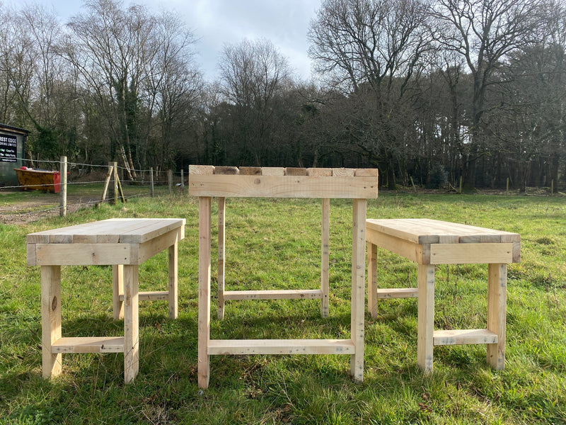 Load image into Gallery viewer, Rustic Handmade Indoor / Outdoor Wood Table and Seating Set
