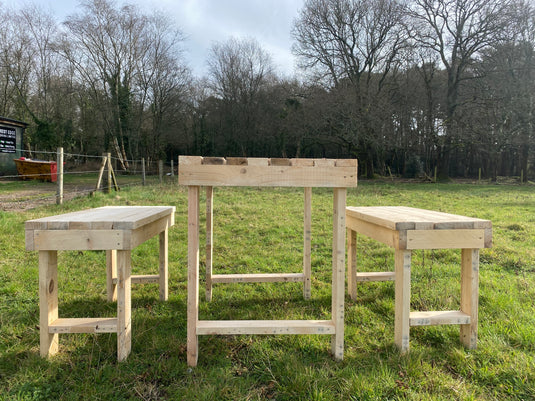 Rustic Handmade Indoor / Outdoor Wood Table and Seating Set