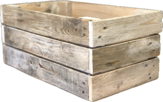 Rustic Direct Rectangular Eco Wood Crate 3 Tier 40cm x 30cm