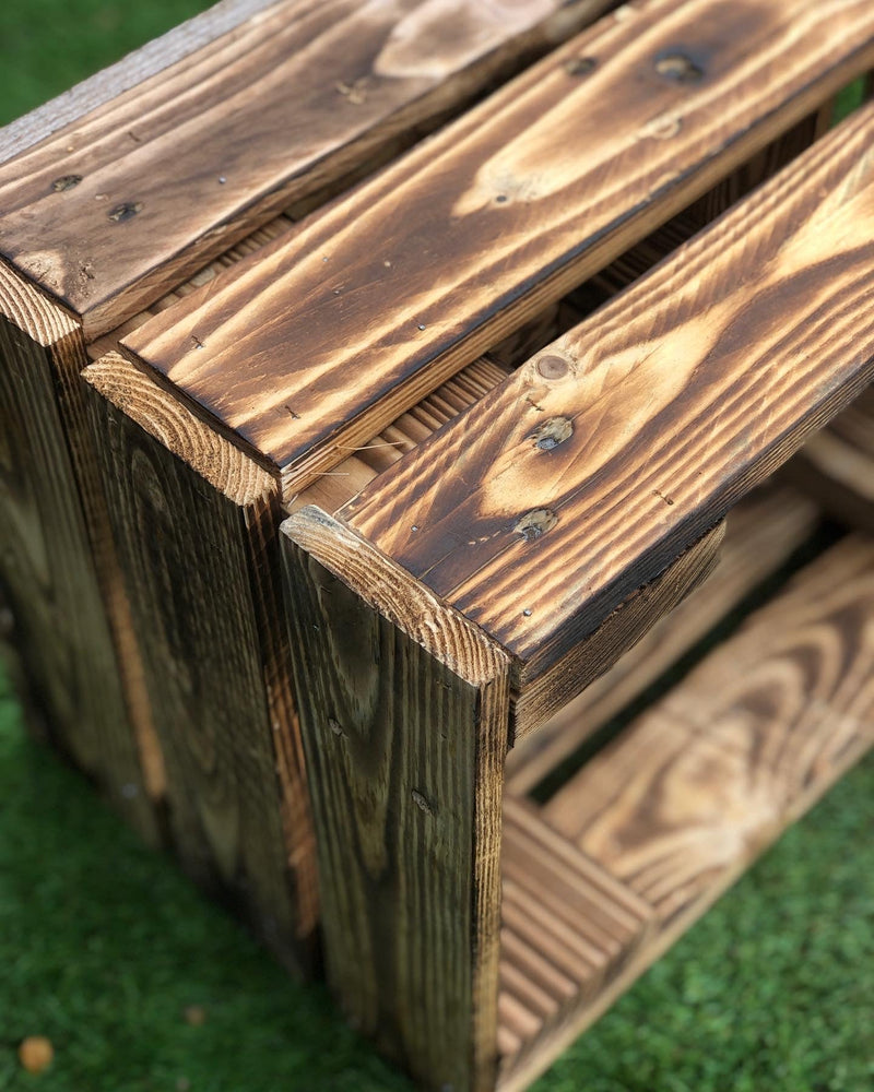 Load image into Gallery viewer, Rustic Direct Rectangular Scorched Eco Wood Crate 3 Tier - 50cm x 30cm
