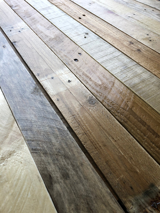 Varnished Rustic Pallet Wood Cladding - Free Sample