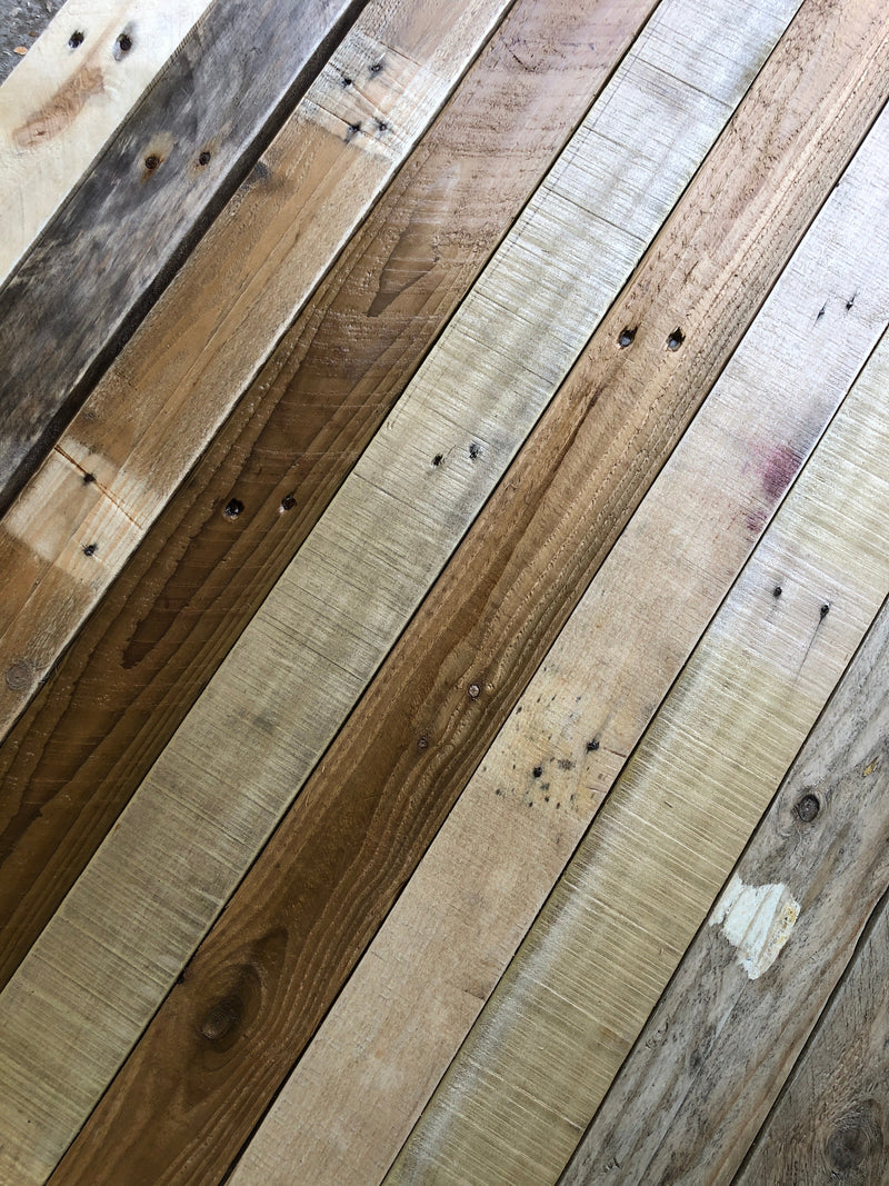 Load image into Gallery viewer, Varnished Rustic Pallet Wood Cladding - Free Sample
