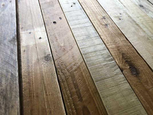 Varnished Rustic Pallet Wood Cladding - Free Sample