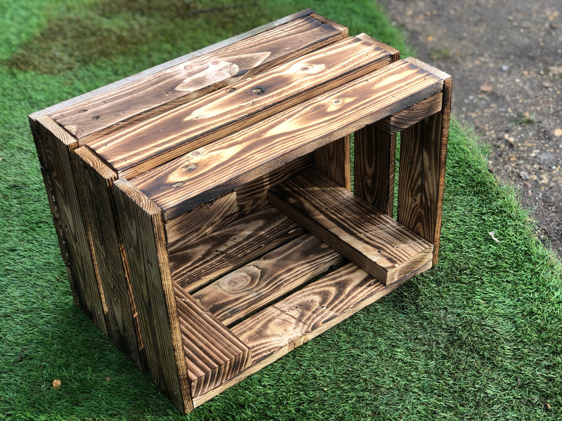 Load image into Gallery viewer, Rustic Direct Rectangular Scorched Eco Wood Crate 3 Tier - 50cm x 30cm
