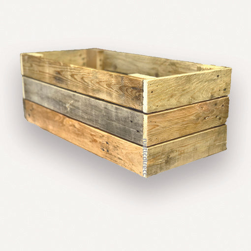 Rustic Direct Rectangular Eco Wood Crate LARGE 60cm x 30cm