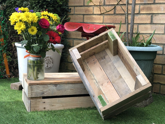 Rustic Direct Rectangular Eco Wood Crate 2 Tier 40cm x 30cm